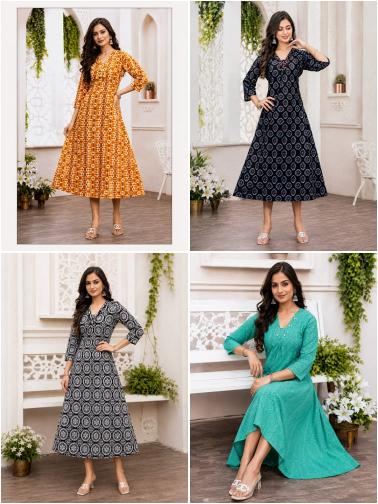 Hiaara scarlet vol-1 flair style kurtis wholesale